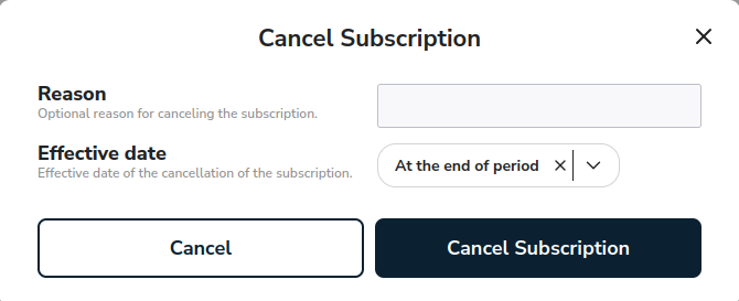 Subscriptions Cancel